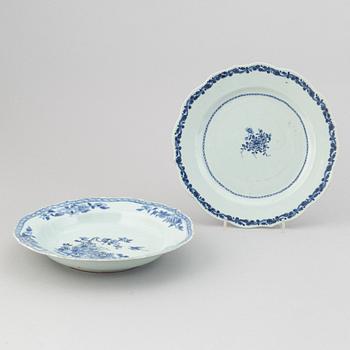 Porslinsföremål, 7 delar, kompaniporslin. Qingdynastin, Qianlong (1736-95).