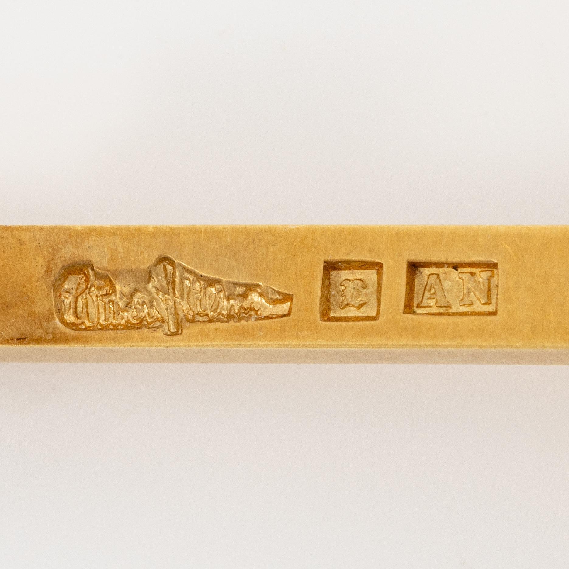 Wiwen Nilsson, a brooch, 18K gold with a cabochon-cut moonstone, Lund 1967.