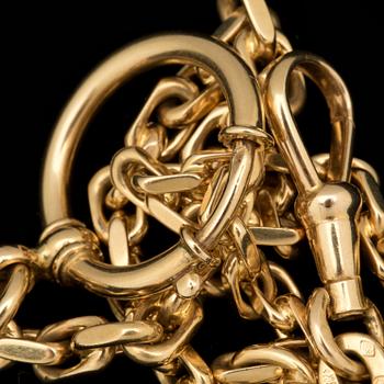 KLOCKKEDJA, 18 k guld. Vikt ca 19 g. (787).
