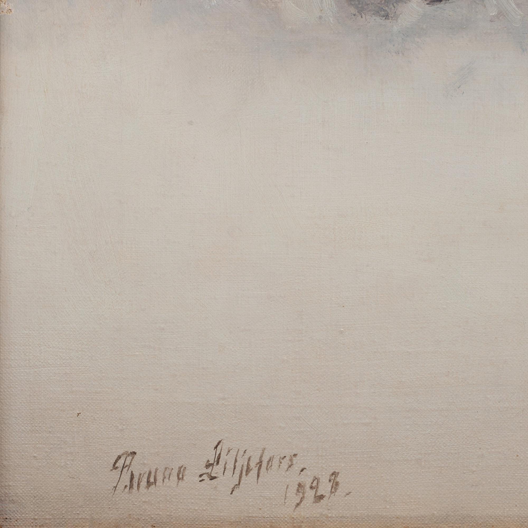 Bruno Liljefors, Winter landscape with fox.