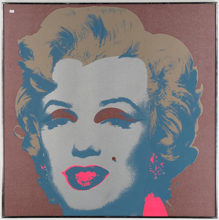 ANDY WARHOL, efter, "Marilyn" utgiven av Sunday B Morning, inköpt 1974.