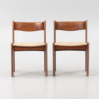 A dining table and six chairs, Uldum Møbelfabrik, Denmark, 1960's/70's.