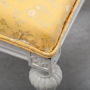 Two Gustavian style stools, 19/20th Century stools.