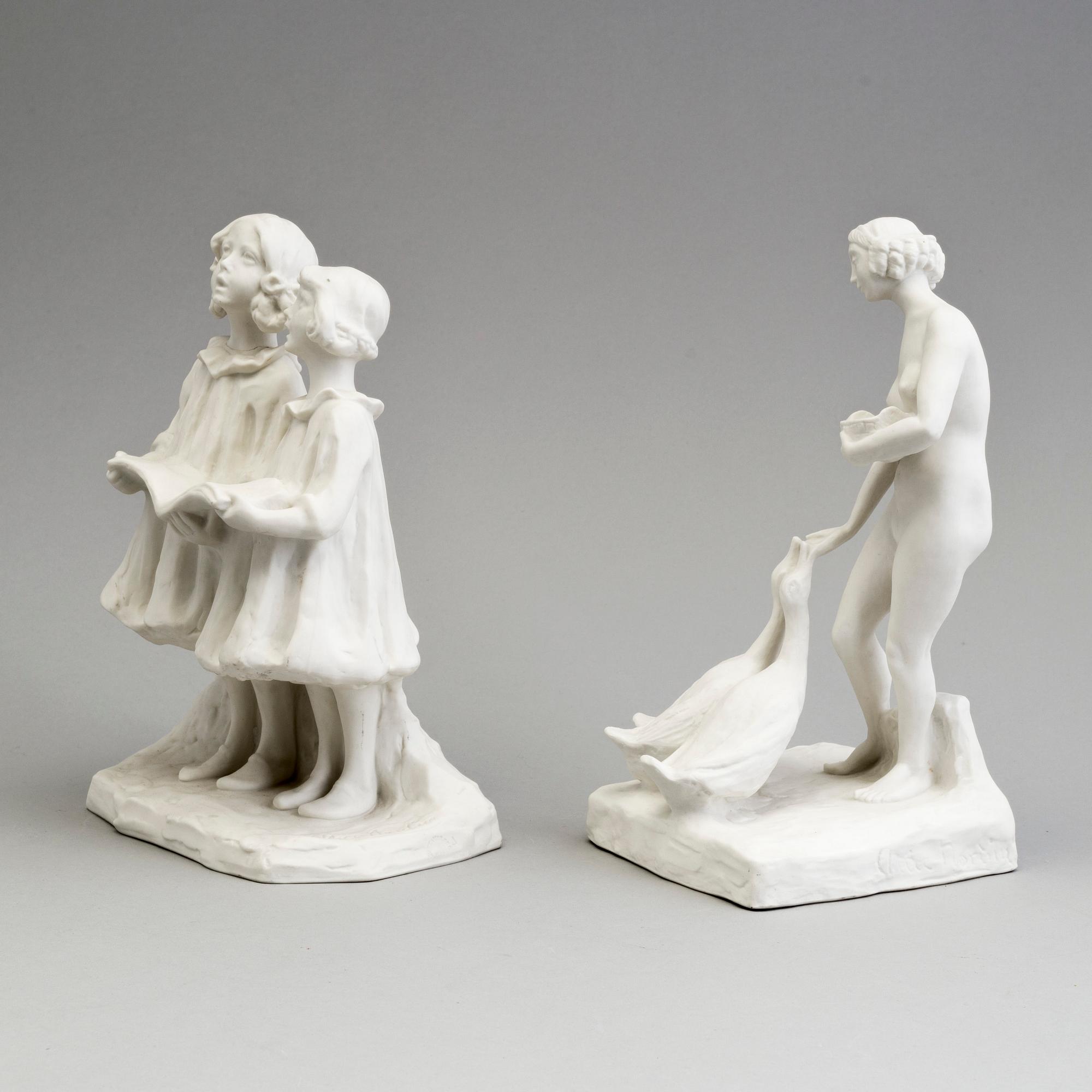 ALICE NORDIN, TWO PARIAN GROUPS, Gustavsberg 1918 and 1923.