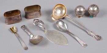PARTI SILVER, 9 delar, 1800/1900-tal.