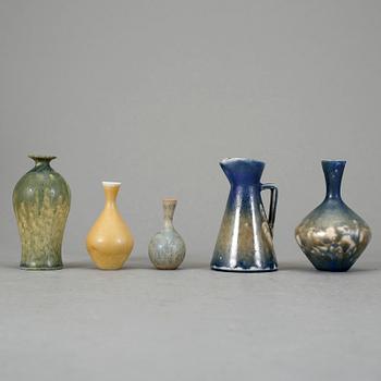MINIATYRER, 5 stycken, stengods, Sven Wejsfelt, Gustavsberg Studio.