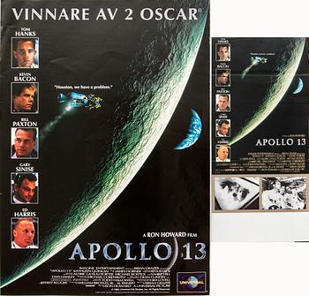 Two 1995 Swedish film posters for 'Apollo 13'.