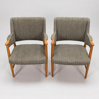 Olof Ottelin, four 1950's 'Othello' armchairs for Oy Stockmann Ab, Keravan puusepäntehdas. Finland.