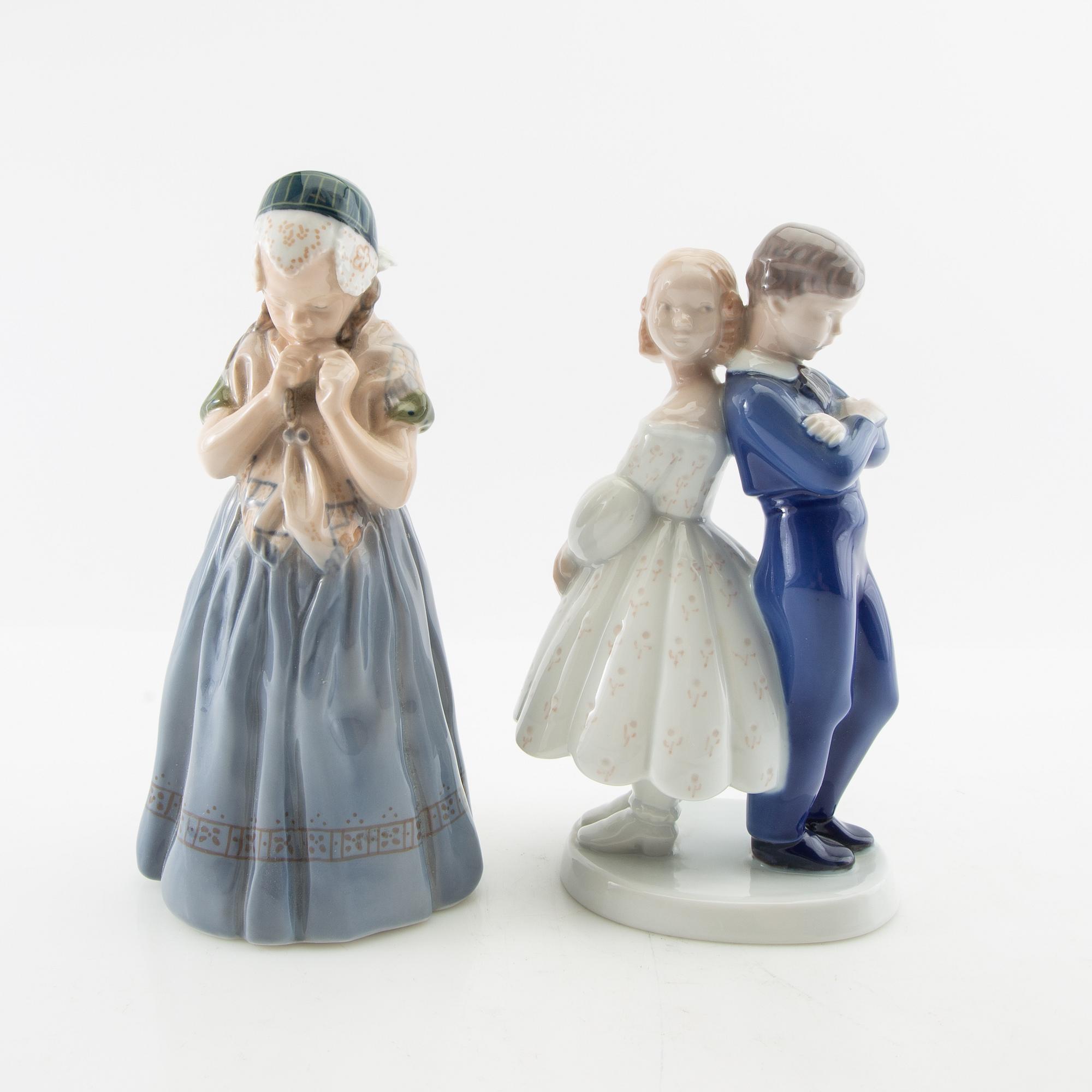 Figurines 4 pcs Bing & Grøndahl and Royal Copenhagen porcelain from the second half of the 20th century.