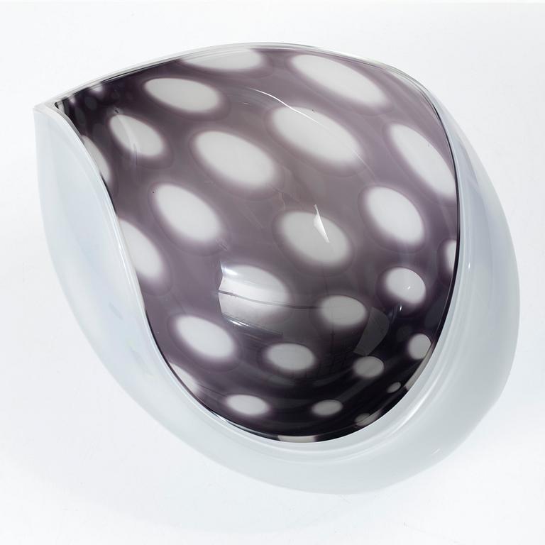 Lena Bergström, skål, glas, "Planets", unik, Orrefors 2005.