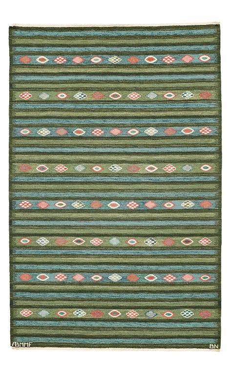 Barbro Nilsson, A CARPET, "Krusbär", tapestry weave, ca 205 x 132,5 cm, signed AB MMF BN.