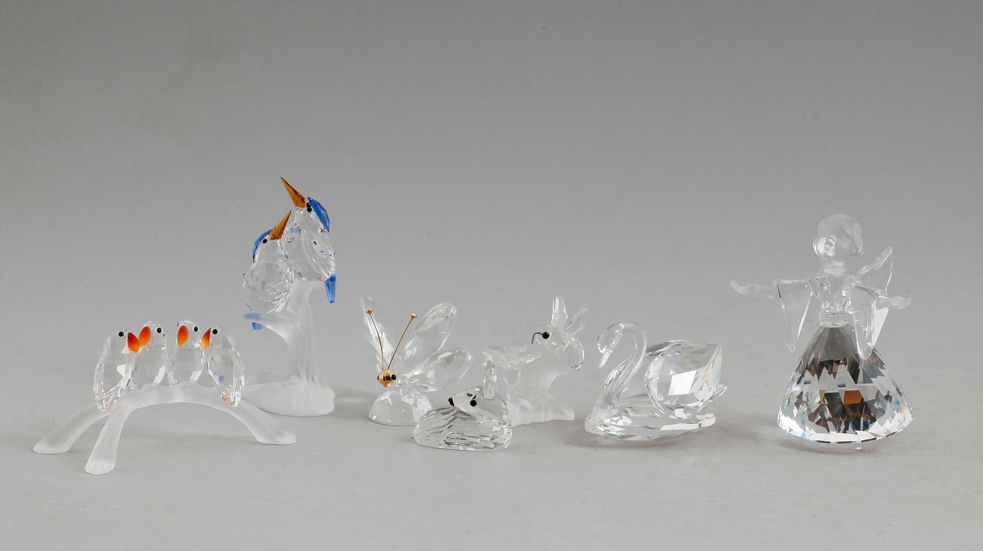 FIGURER, 7 st, Swarovskikristall.