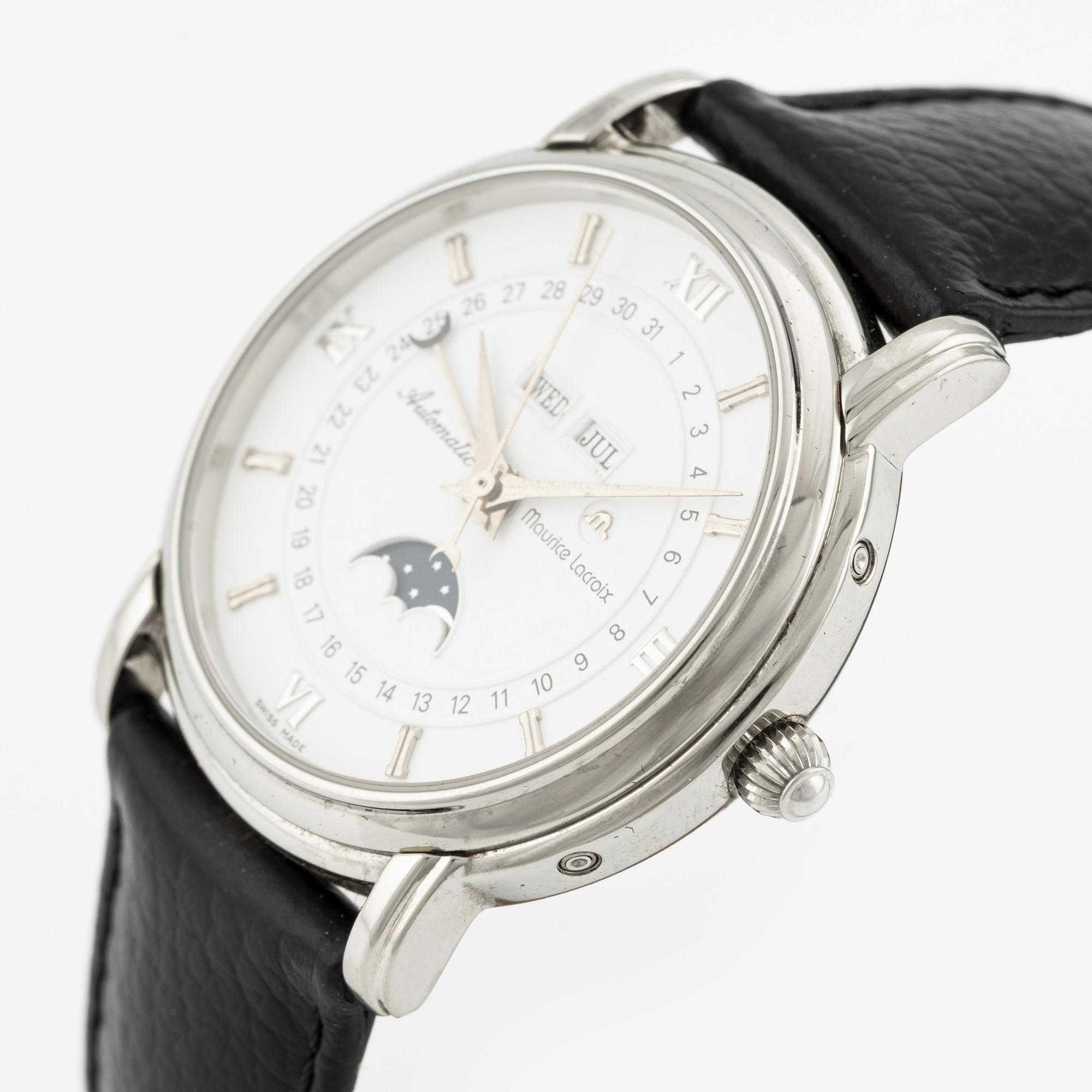 Maurice Lacroix, Masterpiece, Phase de Lune, wristwatch, 38 mm.