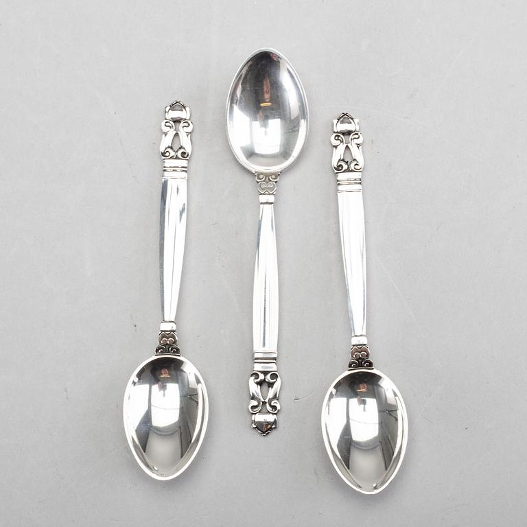 KAFFESKEDAR, sterling silver,  9 st Georg Jensen "Konge/Acron".