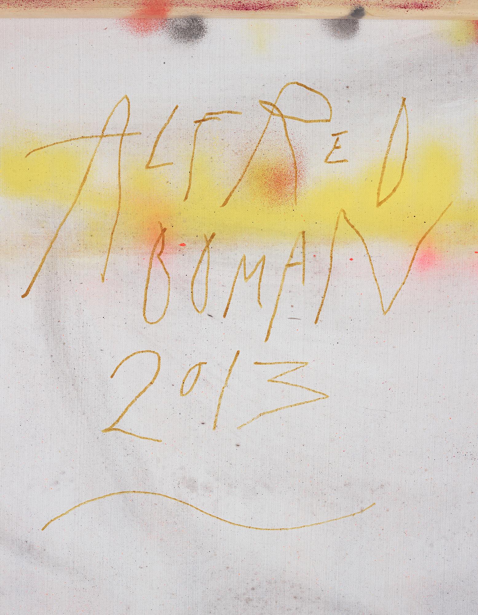 Alfred Boman, mixed media on canvas in artist's frame, signed and dated 2013 verso.