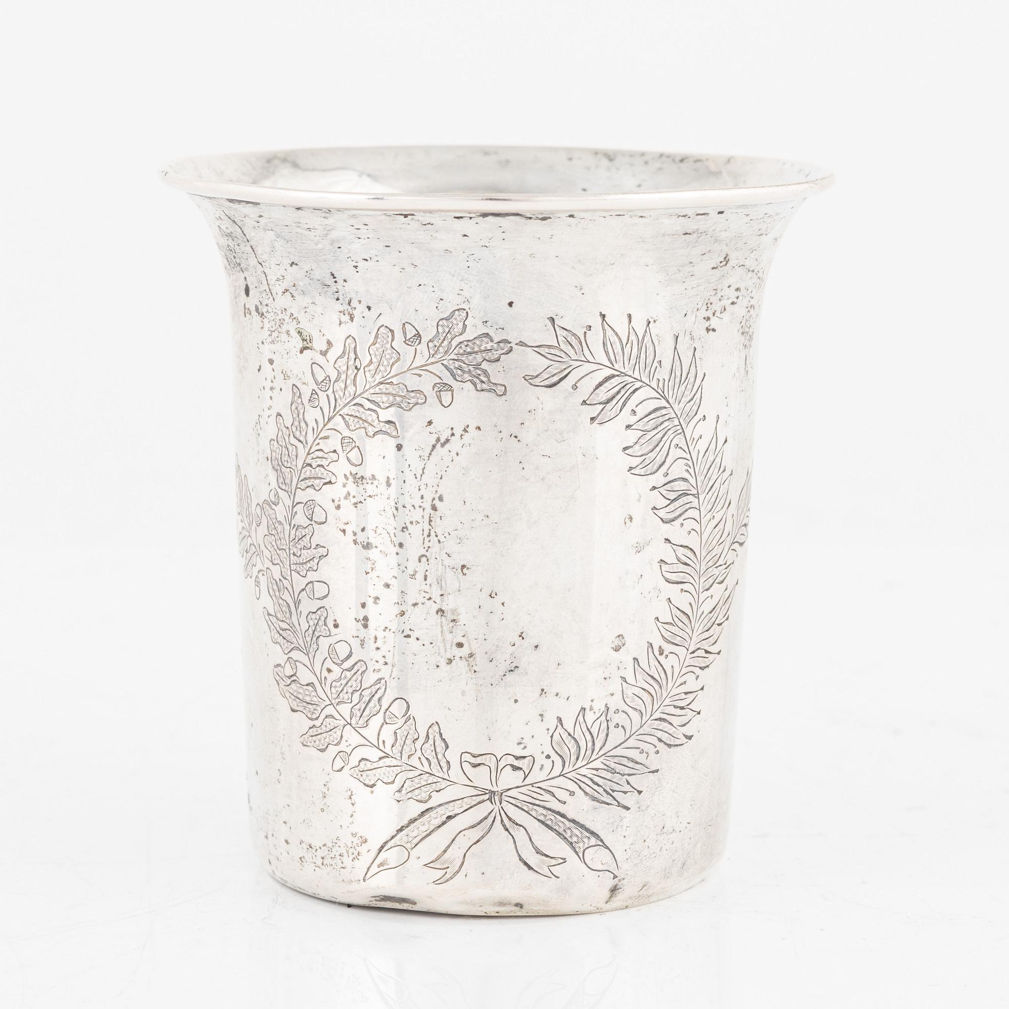 A Swedish Silver Beaker, mark of Anders Gustaf Pettersson, Lindesberg 1883.