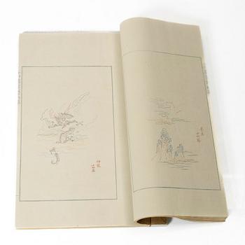 十竹齋書畫譜 四開 木版畫 A complete collection of Ten-Bamboo Studio decorative letter papers, Rongbaozhai in Beijing in 1952.