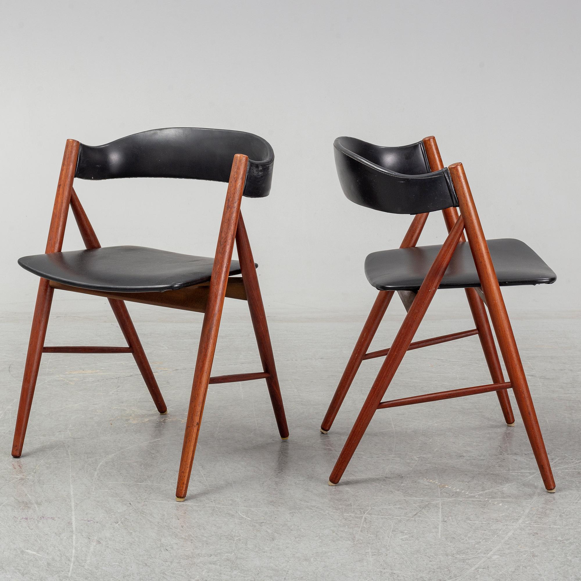 Four 1960s teak chairs.