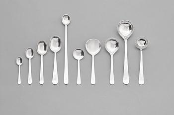 96. Wiwen Nilsson, A set of 87 pieces of Wiwen Nilsson sterling flatware, Lund, Sweden ca 1967-70.