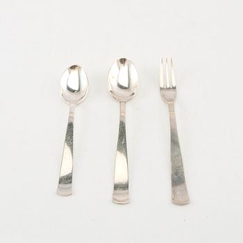 Jacob Ängman, bestick 88 delar, silver, "Rosenholm", GAB, Eskilstuna, 1950/70-tal.