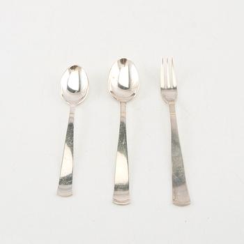 Jacob Ängman, 88-piece cutlery set, silver, "Rosenholm", GAB, Eskilstuna, 1950s/70s.