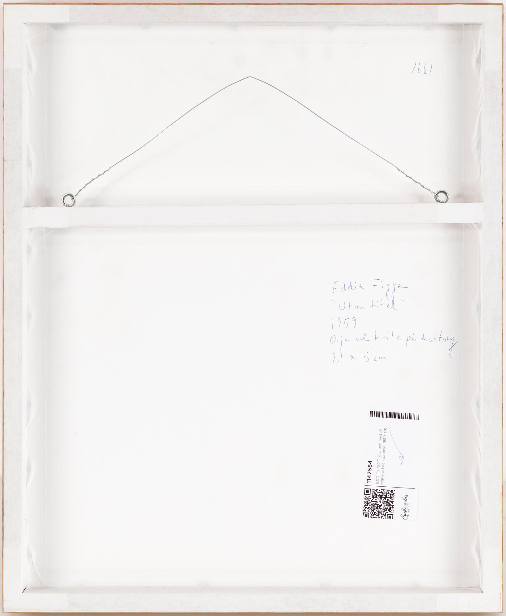 EDDIE FIGGE, oil and pastel, signed and dated 1959.