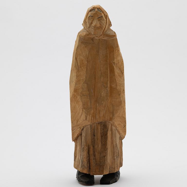 Axel Petersson Döderhultarn, figure, Old Woman, from "Auction".