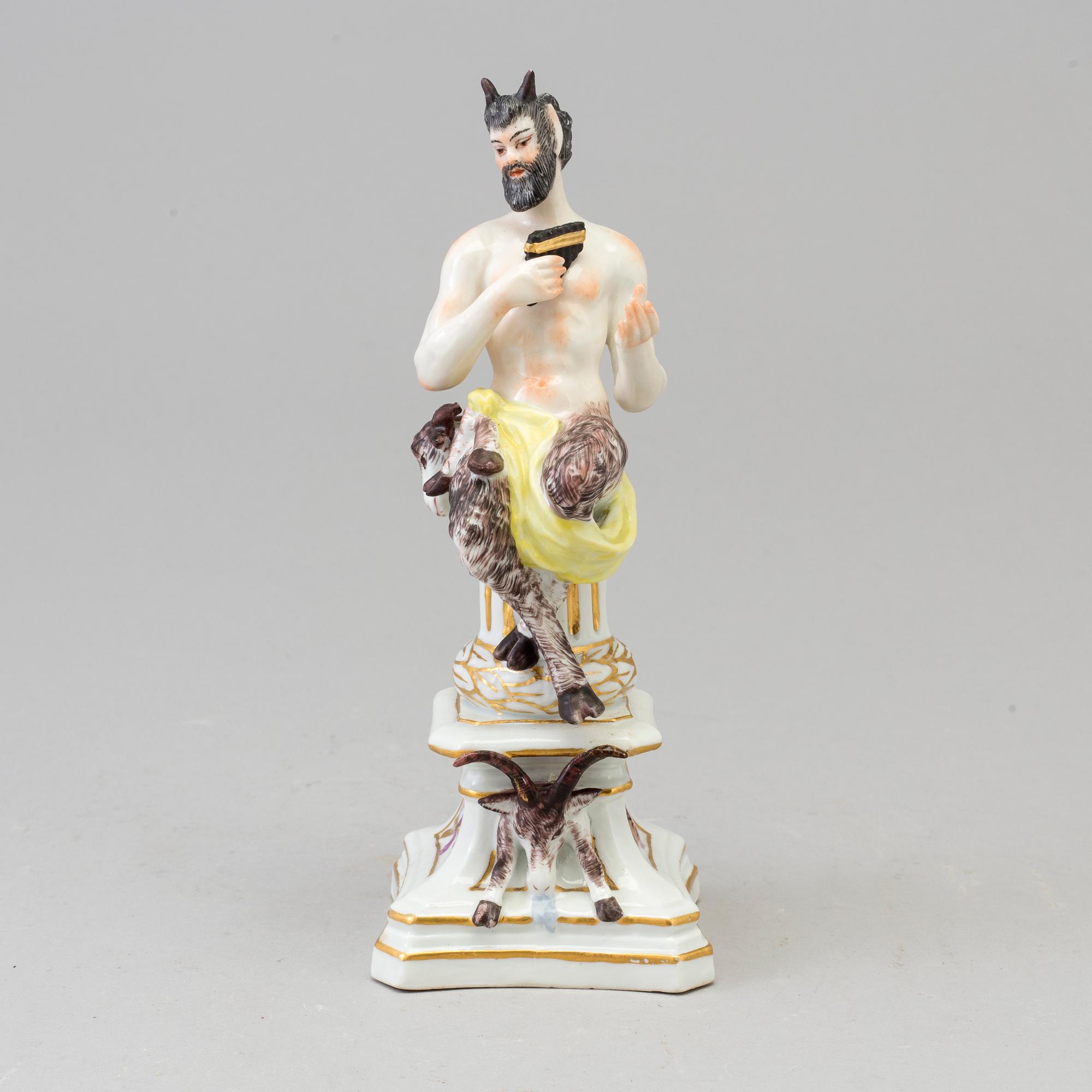 A Samson porcelain figure of a faun, Paris, France circa 1900.