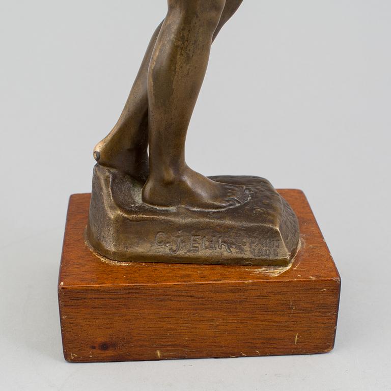 CARL ELDH, SKULPTUR, brons, signerad och daterad 1900.