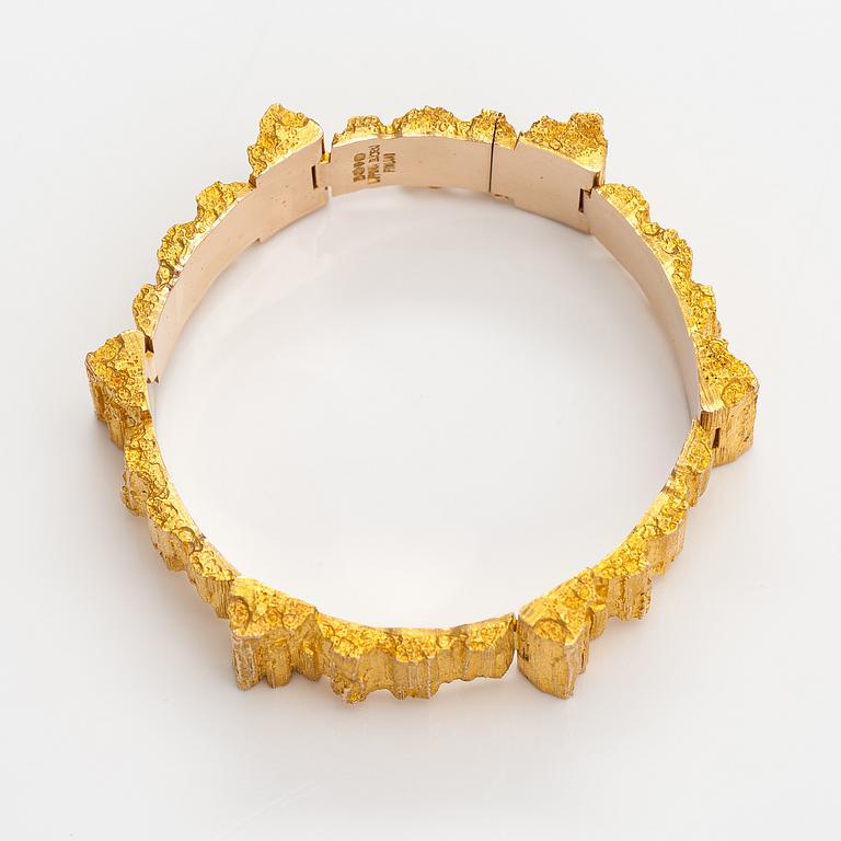 Björn Weckström, "Mystica", a 14K gold bracelet. Lapponia 1973.