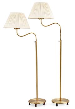 441. Two Josef Frank brass floor lamps, Svenskt Tenn, model 2568.