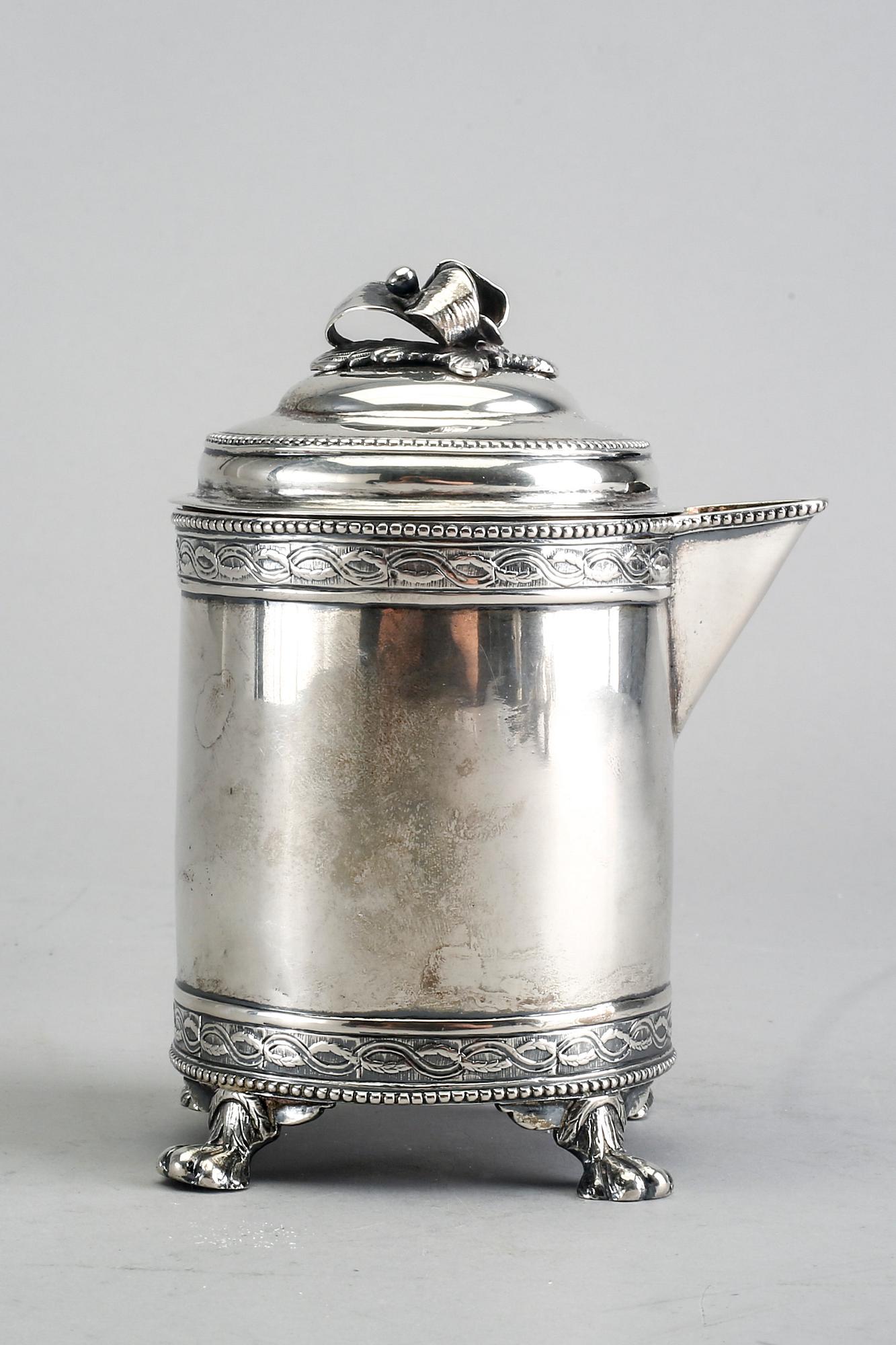 Peter Johan Zetterling chokladkanna silver Linköping 1793.