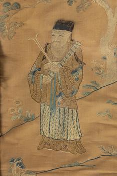 Silk embroidery, China, late Qing dynasty, circa 1900.