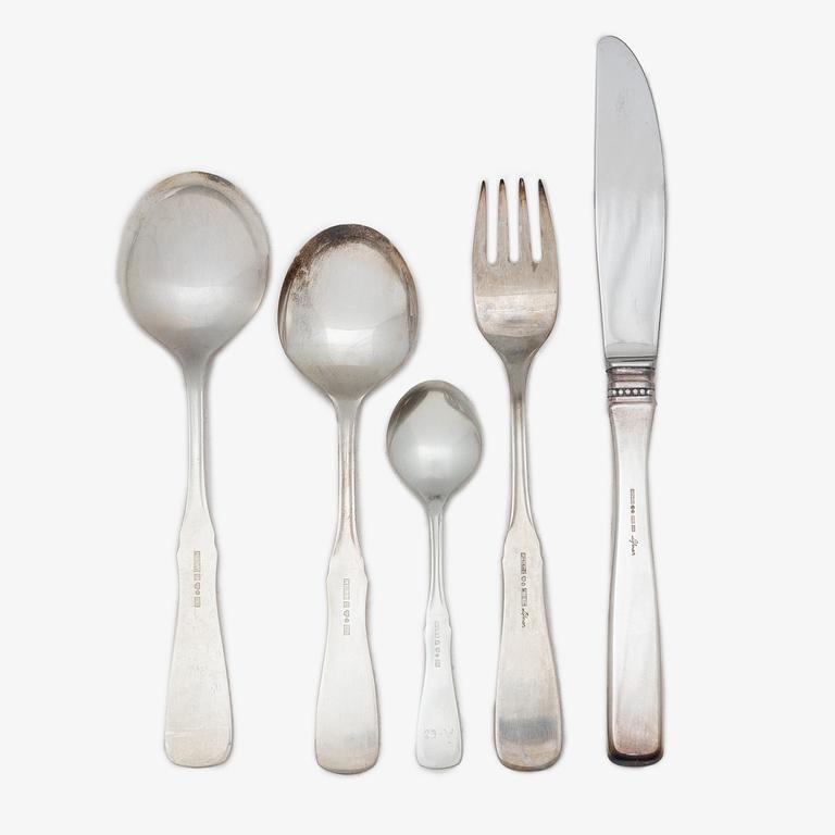 Eric Löfman, A 51-piece silver flatware set, 'Uppsala', Mema, Sweden, 1971-1999.
