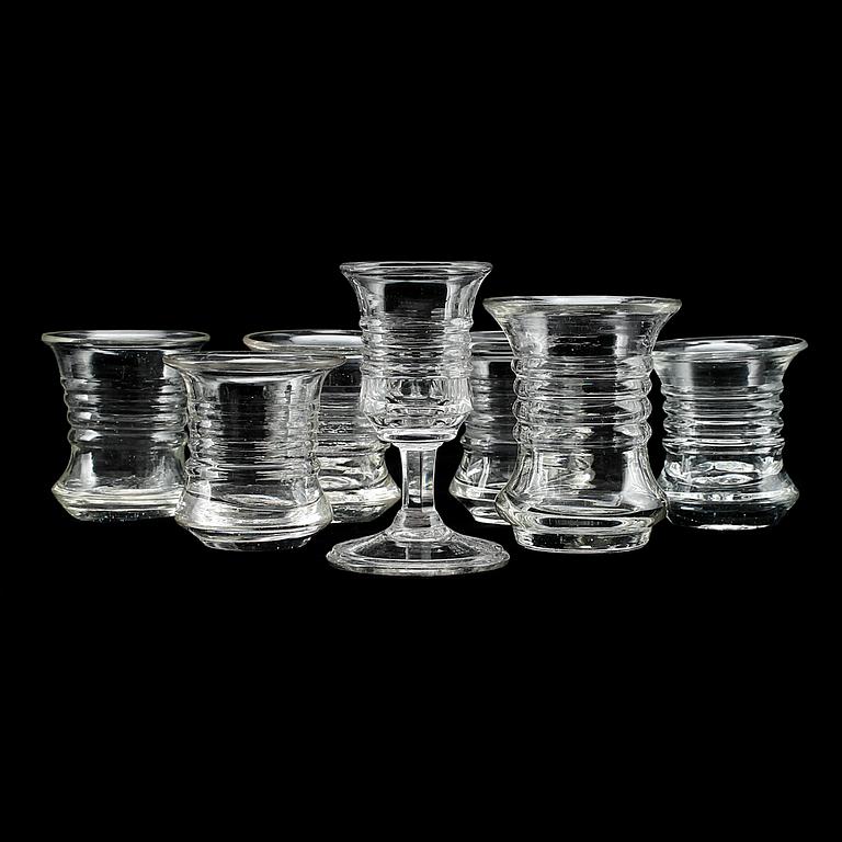 LÄNSMANSGLAS, 7 st, 1800-tal.