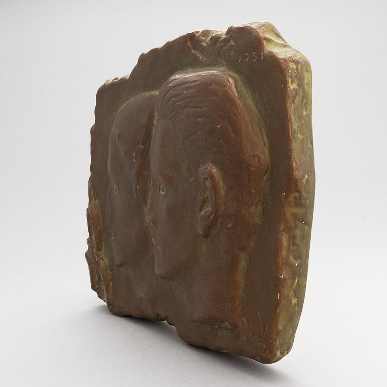 Wäinö Aaltonen, patinated plaster relief, signed and dated 1951.