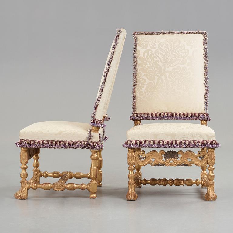 STOLAR, ett par, Frankrike, omkring år 1700, barock.