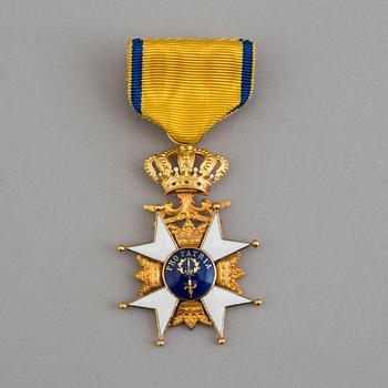 Order of the Sword, Sweden, a knight's cross, gold and enamel.