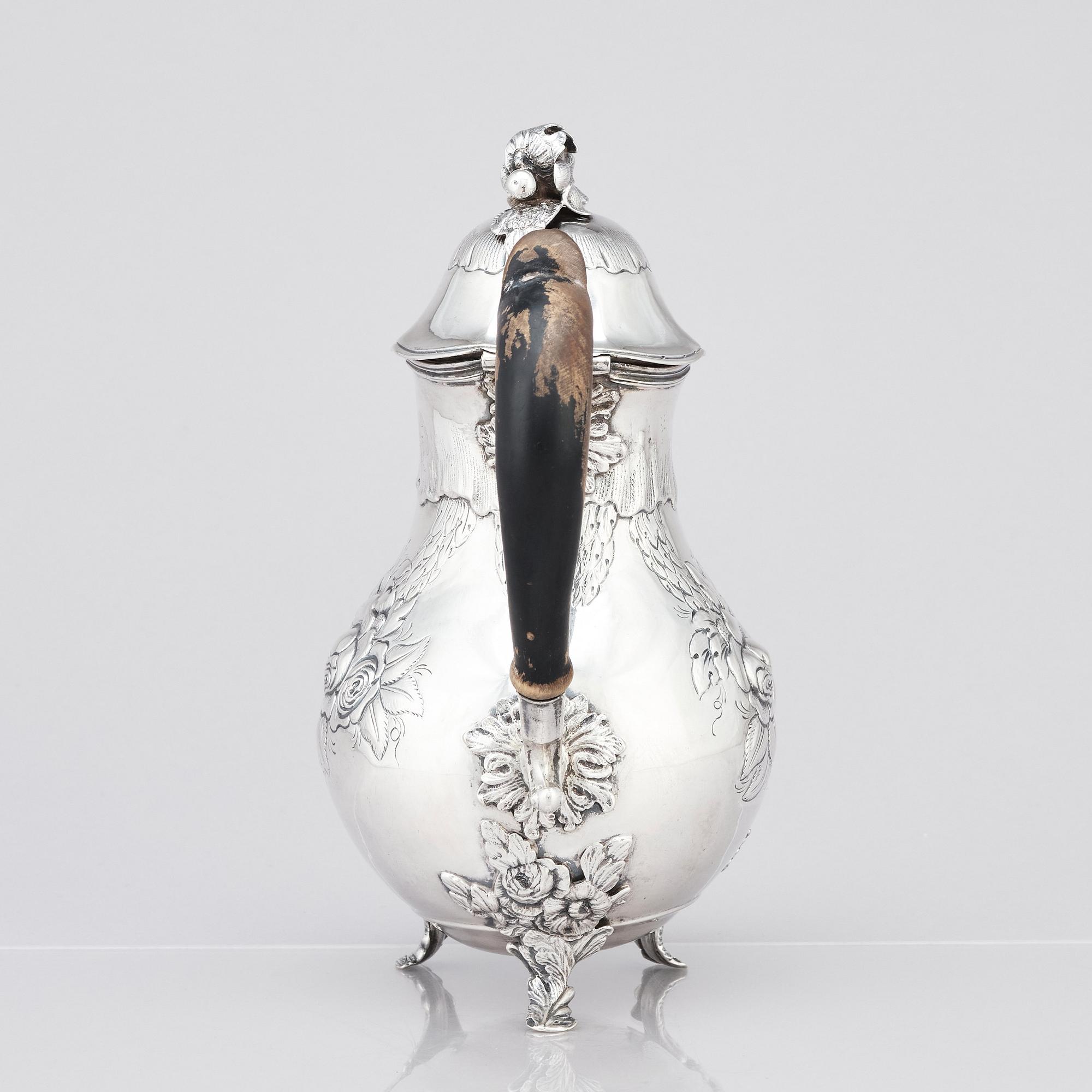 A Swedish 18th century silver coffee-pot, marks of Olof Löfvander the elder, Luleå 1773.