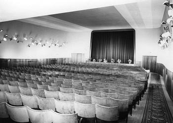 Bertil Brisborg, & Olle Elmgren, a wall lamp, custom made for the cinema "Forellen" in Luleå, Nordiska Kompaniet, circa 1951.