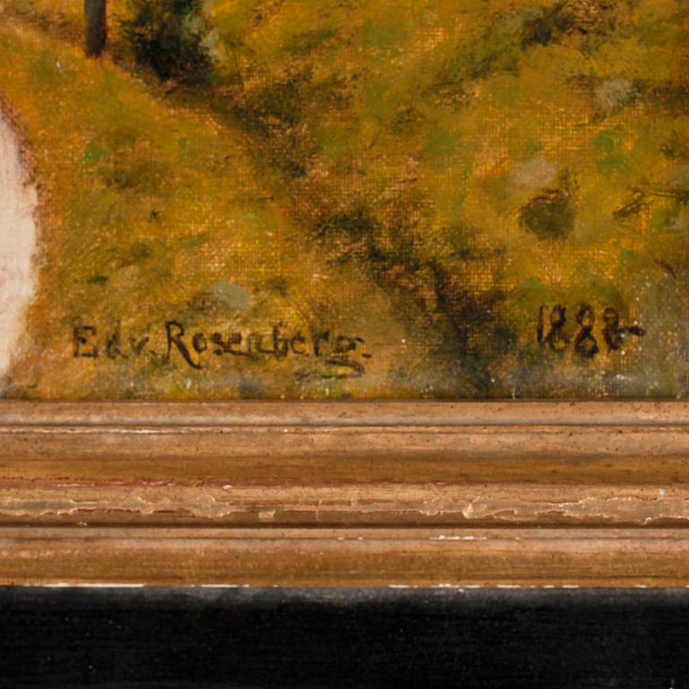 EDVARD ROSENBERG, olja på pannå, sign o dat 1888.