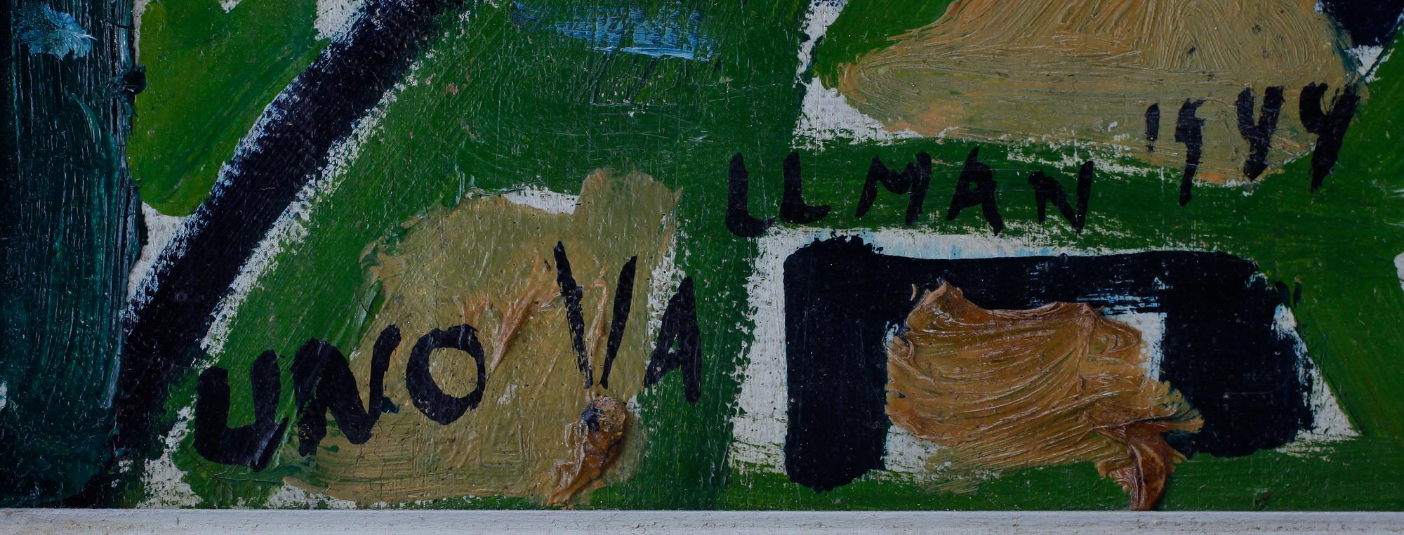 UNO VALLMAN, olja på duk. Sign och dat 1944.