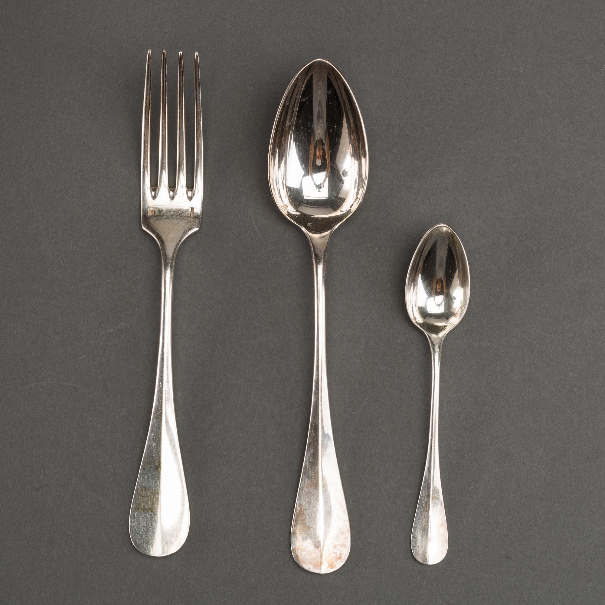 28 parts of silverplate flatware Christofl, Paris, France.
