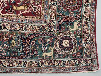 SEMIANTIK TEHERAN FIGURAL PART SILK. 355 x 270 cm.