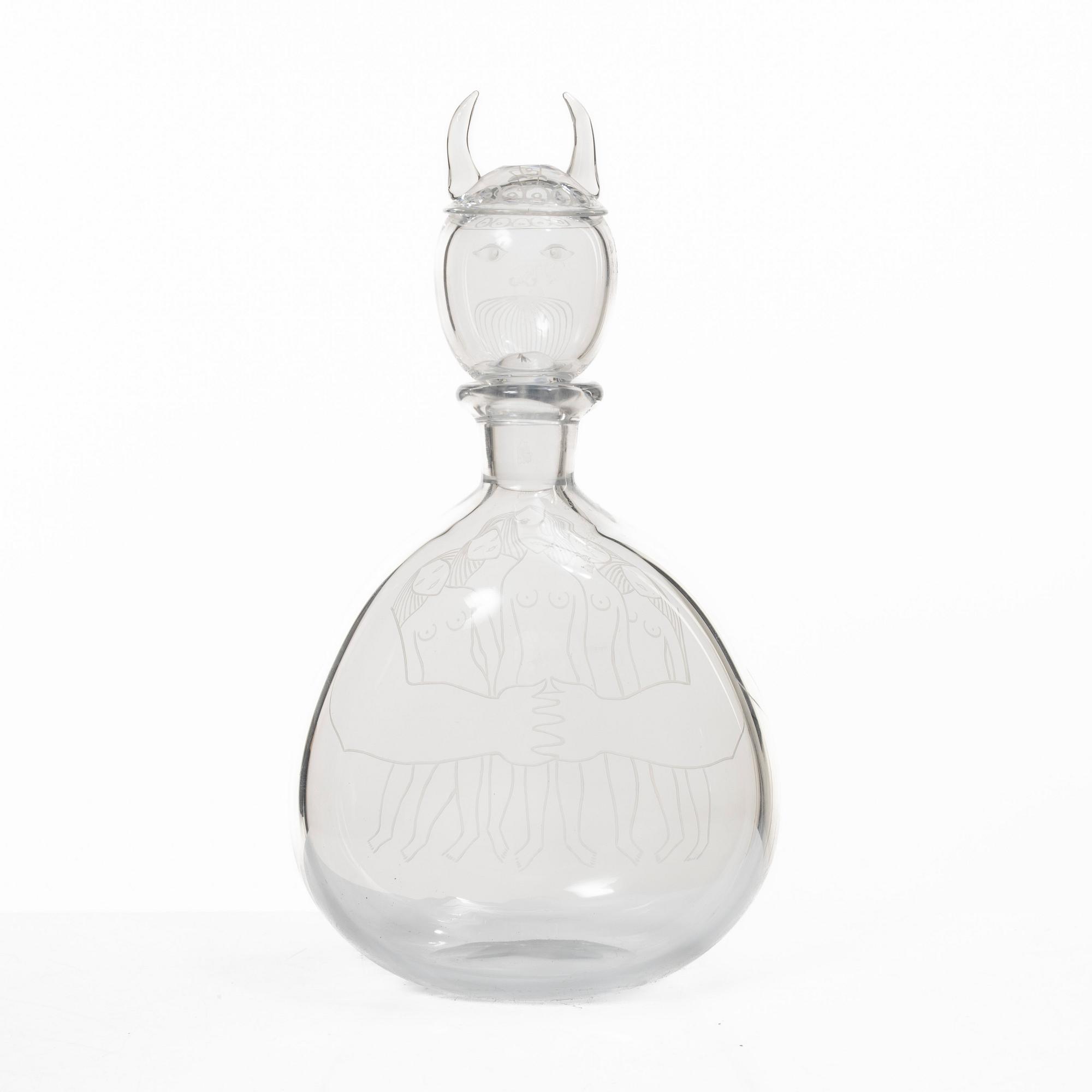 Sven Palmqvist, a decanter, Orrefors, 1958.
