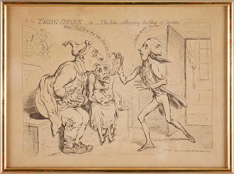 JAMES GILLRAY, efter, gravyr, 1800-tal.