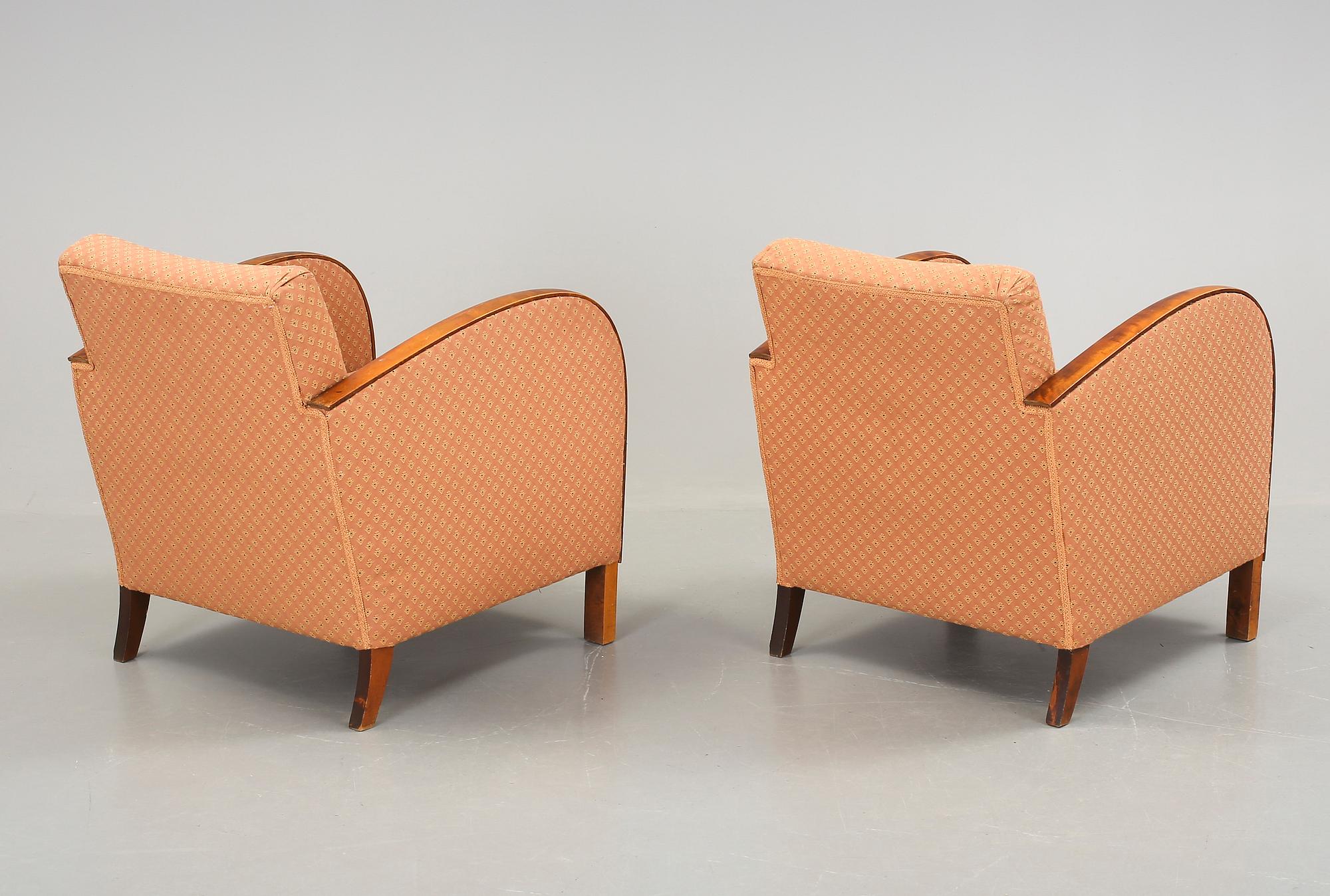 FÅTÖLJER, ett par. Art deco, 1930-tal.
