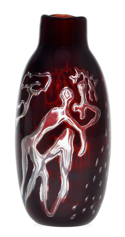 An Edvin Öhrström 'Ariel' glass vase, Orrefors 1971.