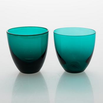 NANNY STILL, A carafe with 12 glasses "Nukkumatti" from 50/60's by Riihimäen Lasi.