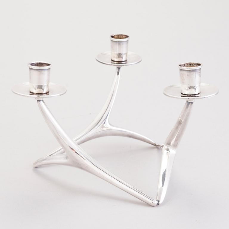 ANNA-GRETA EKER, a silver candelabrum, Auran Kultaseppä Oy, Turku, Finland, 1979.